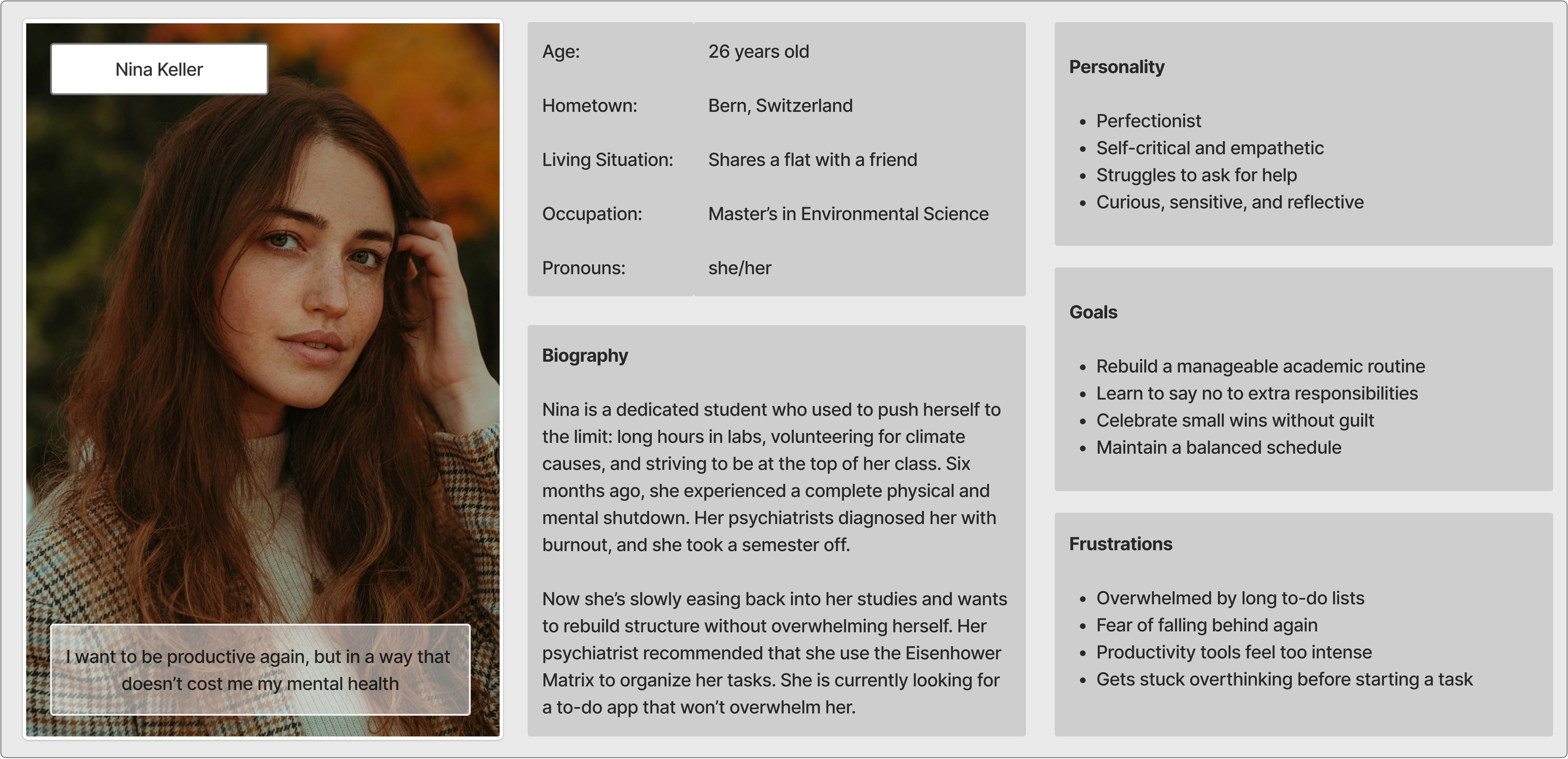 Persona Nina and her characteristics